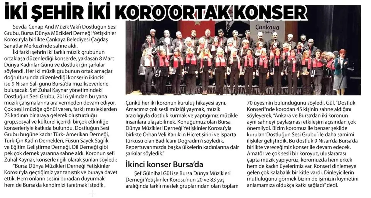 İki Şehir İki Koro Ortak Konser